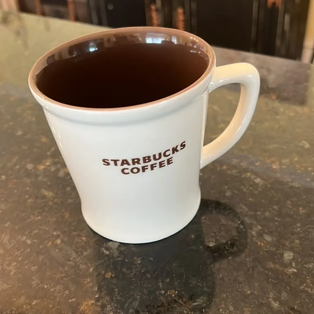 Starbucks Oversized 2009 Retro Style Bone China Coffee Mug  EUC